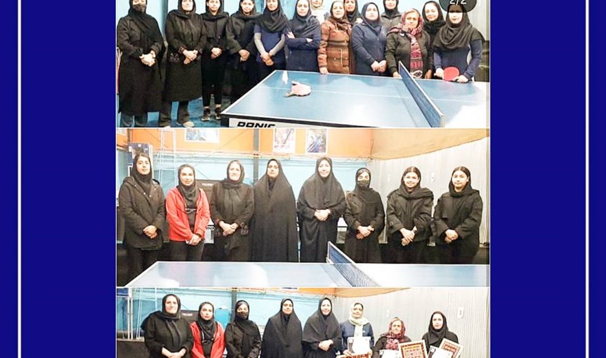 درخشش خانم بتول مسلمی‌زاده ماما زایشگاه بیمارستان ثامن الحجج در مسابقات تنیس روی میز بانوان به مناسبت روز زن